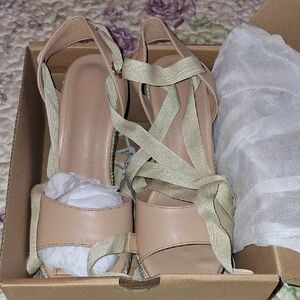 Elegant Beige Strappy Women's Sandals